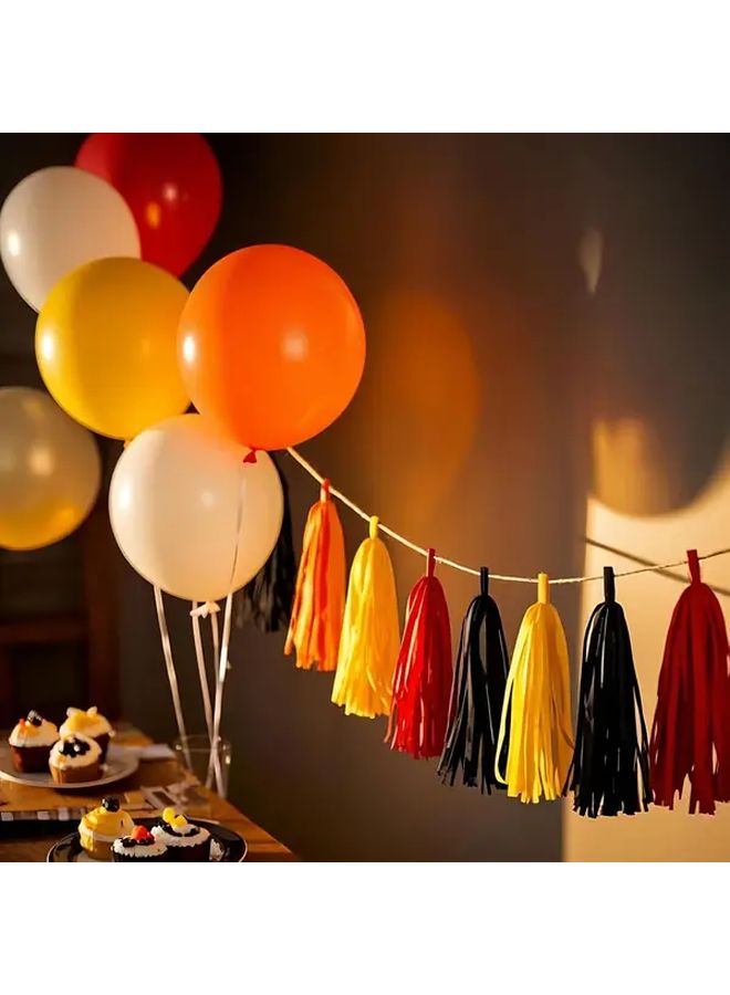 Fire Truck Tissue Garland Black Red Yellow Orange Streamers Birthday Party Decorations - Image 2